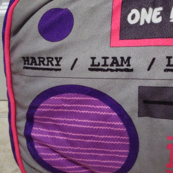 One Direction Pink Purple Grey Boombox Decorative Pillow - Picture 6 of 9